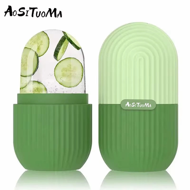 Silicone Ice Face Roller Contour and Shrink Pores,Remove Dark Circles,Massage Skin Beauty Facial Roller for Eyes, Neck, Care Tool