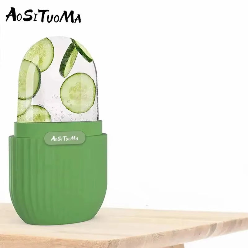 Silicone Ice Face Roller Contour and Shrink Pores,Remove Dark Circles,Massage Skin Beauty Facial Roller for Eyes, Neck, Care Tool