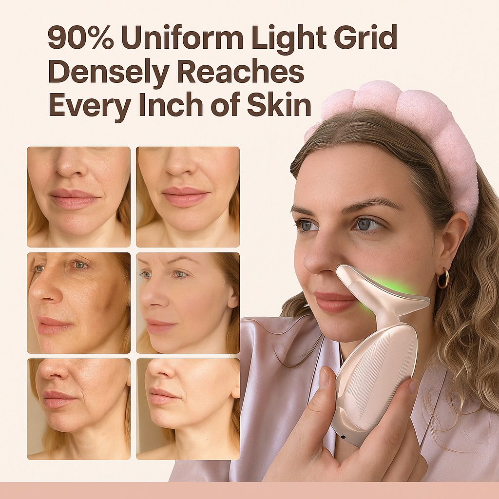 Cluvas™ Red Light Therapy for Face,  LED Face Massager, RED Light Device, At-Home Face Tool for Skin Care