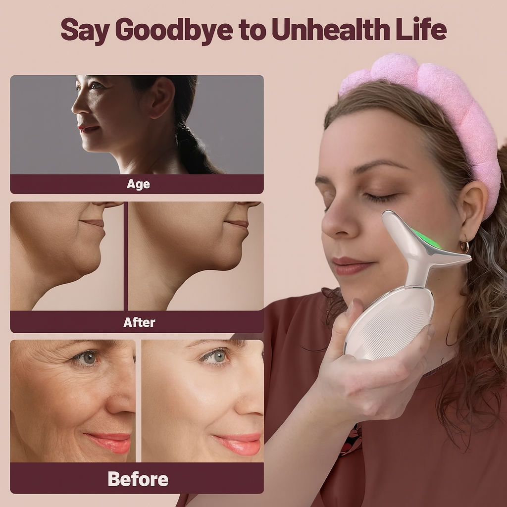 Cluvas™ Red Light Therapy for Face,  LED Face Massager, RED Light Device, At-Home Face Tool for Skin Care